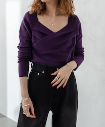 mystic | タックカシュクールニット(ニット/セーター)