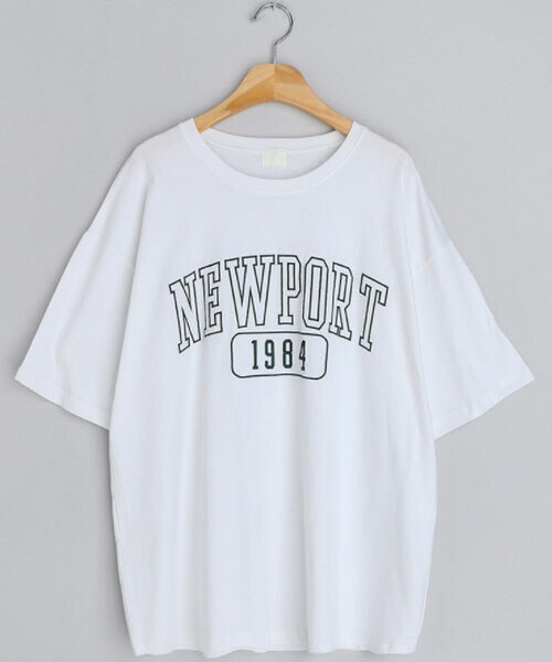 DHOLIC(ディーホリック)の「1984レタリングTシャツ(Tシャツ/カットソー・レディース・ホワイト/グリーン/ブルー/グレー・ONESIZE)」の1枚目の写真