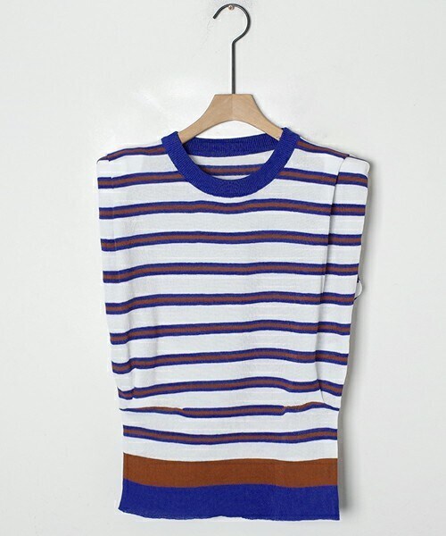 DHOLIC STYLE（ディーホリックスタイル）の「[cherryville] マルチカラーボーダースリーブレス（タンクトップ・レディース・グリーン/ブルー・ONESIZE）」の2枚目の写真