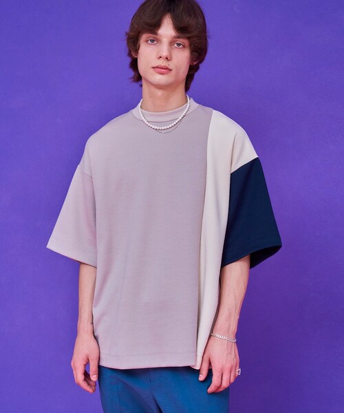 UNITED TOKYO（ユナイテッドトウキョウ）の「コンビダンボールT（Tシャツ/カットソー・メンズ・BLK/BGE/TAN/BRN/BLU・1/2）」の2枚目の写真