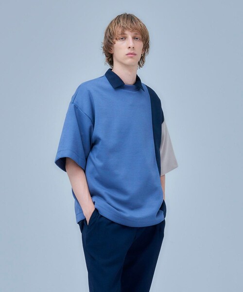 UNITED TOKYO（ユナイテッドトウキョウ）の「コンビダンボールT（Tシャツ/カットソー・メンズ・BLK/BGE/TAN/BRN/BLU・1/2）」の3枚目の写真