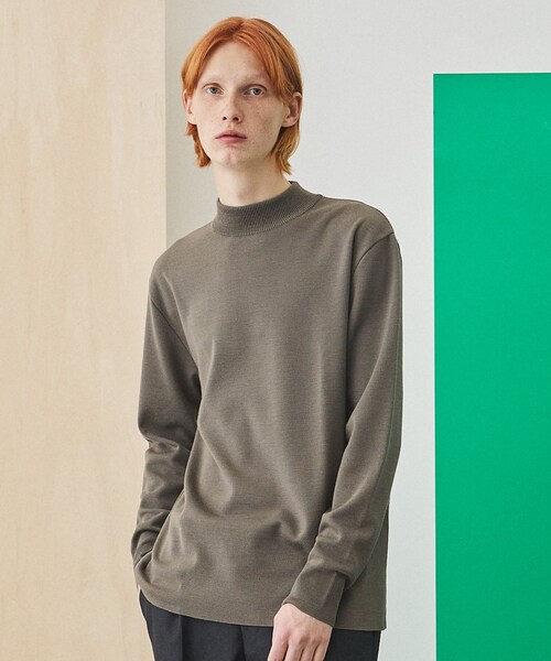 UNITED TOKYO(ユナイテッドトウキョウ)の「ウールミラノリブモックネック(ニット/セーター・メンズ・O.WHT/BLK/BGE/TAN/KHK/GRN/BLU/IND・1/2/3)」の2枚目の写真