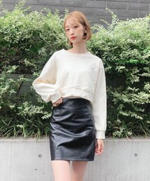 Voyage titty&Co.PETIT（ボヤージュティティアンドコープチ）の「【Voyage titty&Co.】レザーライクミニスカート（スカート）」