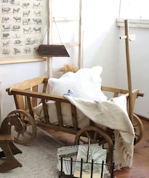 salut!（サリュ!）の「【champêtre shabby】アンティークドッグカート 