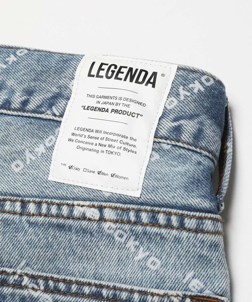 LEGENDA（レジェンダ）の「Repeat Logo Denim Pants（パンツ・ライトインディゴブルー/ブラック・1/2/3）」の5枚目の写真