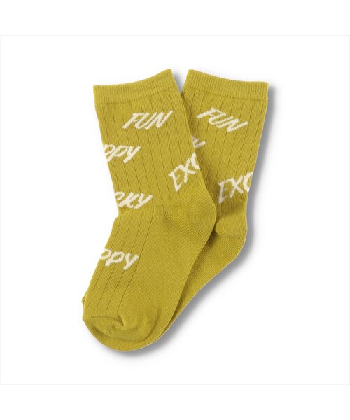 BRANSHES（ブランシェス）の「ロゴクルーソックス（ソックス/靴下・キッズ・オフホワイト/カラシ・13cm～21cm）」の2枚目の写真