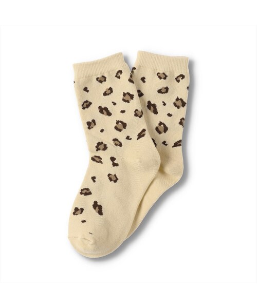 BRANSHES（ブランシェス）の「ダルメシアン／レオパード柄クルーソックス（ソックス/靴下・キッズ・アイボリー/ベージュ・13cm～21cm）」の2枚目の写真