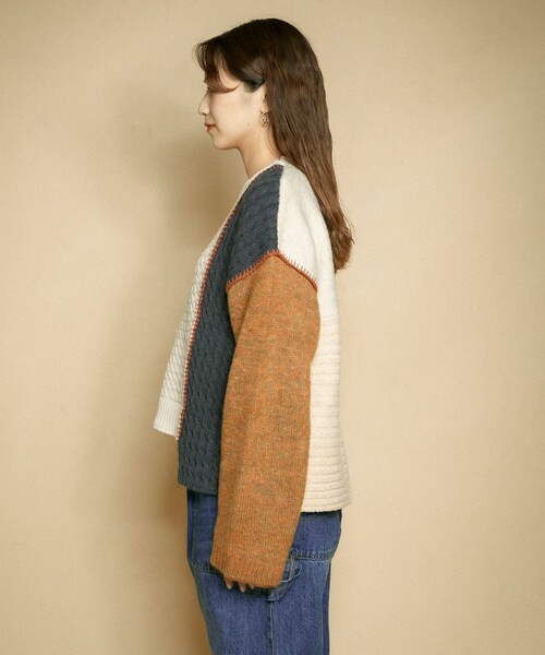 KBF（ケイビーエフ）の「MIXカラーパッチワークニット（）」 - WEAR