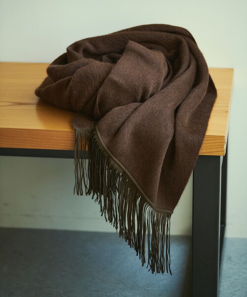 【ASAUCE MELER】別注ベビーアルパカフリンジストール