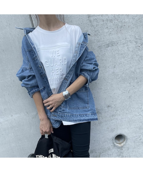 copine(コピン)の「オーバーサイズGジャン(デニムジャケット・レディース・ブリーチ・ワンサイズ)」の1枚目の写真