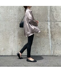 copine | バックギャザーデザインサテンビッグシャツ(2color)(シャツ/ブラウス)