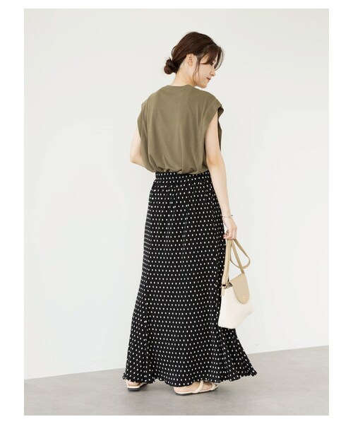Green　Parks（グリーンパークス）の「・ELENCARE DUE ドットヨウリュウスカート（スカート・チャコールグレー/ブラック/ベージュ/ネイビー・F）」の18枚目の写真