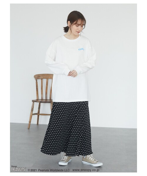 Green　Parks（グリーンパークス）の「・ELENCARE DUE ドットヨウリュウスカート（スカート・チャコールグレー/ブラック/ベージュ/ネイビー・F）」の9枚目の写真
