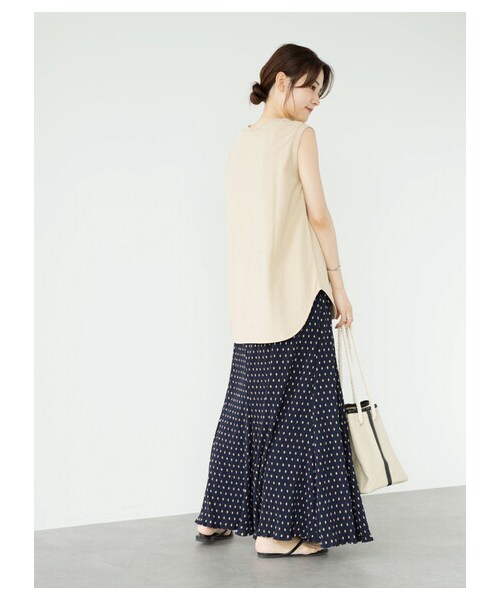 Green　Parks（グリーンパークス）の「・ELENCARE DUE ドットヨウリュウスカート（スカート・チャコールグレー/ブラック/ベージュ/ネイビー・F）」の14枚目の写真