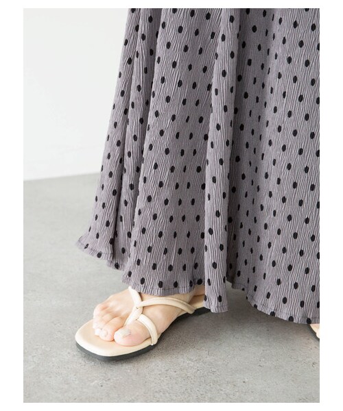 Green　Parks（グリーンパークス）の「・ELENCARE DUE ドットヨウリュウスカート（スカート・チャコールグレー/ブラック/ベージュ/ネイビー・F）」の22枚目の写真