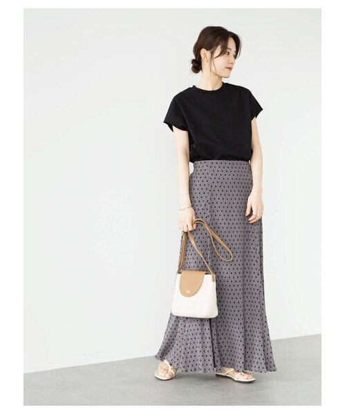 Green　Parks（グリーンパークス）の「・ELENCARE DUE ドットヨウリュウスカート（スカート・チャコールグレー/ブラック/ベージュ/ネイビー・F）」の21枚目の写真