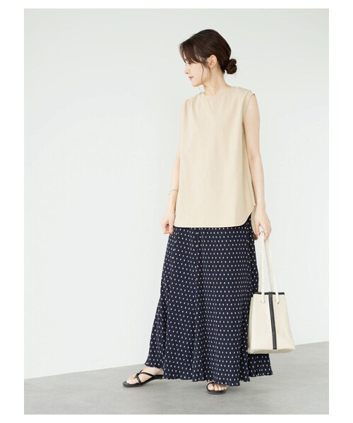 Green　Parks（グリーンパークス）の「・ELENCARE DUE ドットヨウリュウスカート（スカート・チャコールグレー/ブラック/ベージュ/ネイビー・F）」の13枚目の写真