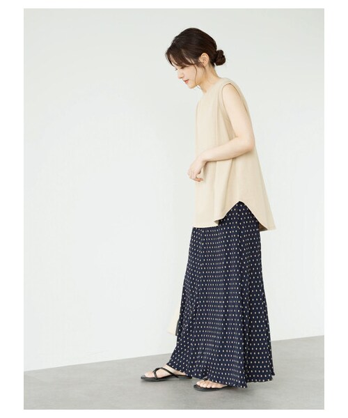Green　Parks（グリーンパークス）の「・ELENCARE DUE ドットヨウリュウスカート（スカート・チャコールグレー/ブラック/ベージュ/ネイビー・F）」の15枚目の写真