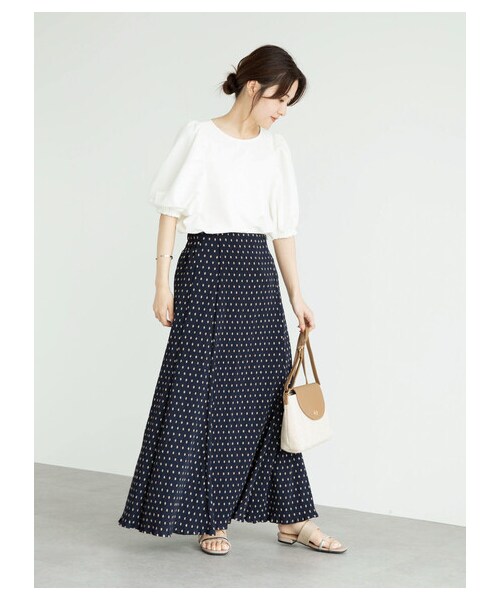 Green　Parks（グリーンパークス）の「・ELENCARE DUE ドットヨウリュウスカート（スカート・チャコールグレー/ブラック/ベージュ/ネイビー・F）」の11枚目の写真