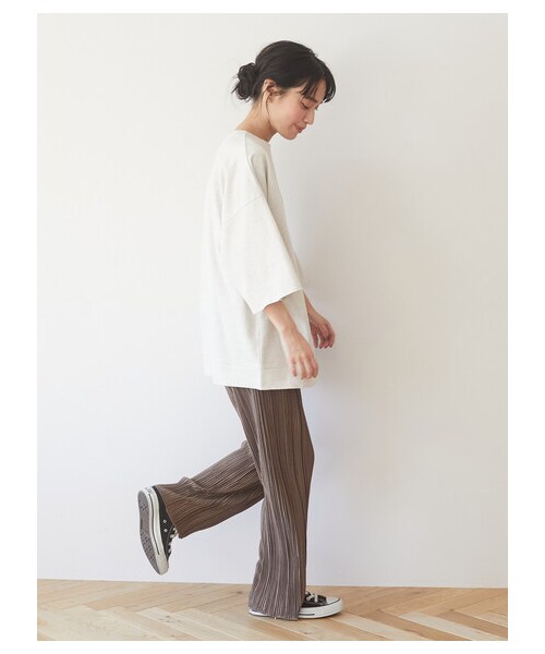 Green　Parks（グリーンパークス）の「・SUGAR SPOON サテンプリーツパンツ（パンツ・チャコールグレー/ブラック/モカ/グリーン・F）」の8枚目の写真