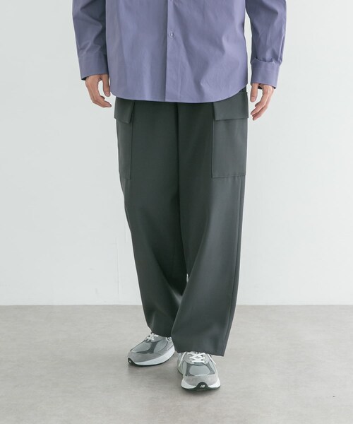 ATON BACK SATIN FIELD CARGO PANTS