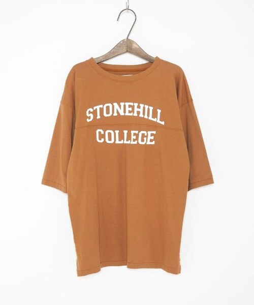 Crisp yours（クリスプユアーズ）の「"stonehill"フットボールTシャツ[y1s284]（Tシャツ/カットソー・レディース・ブルー/ブラウン/アイボリー/ネイビー・FREE）」の6枚目の写真