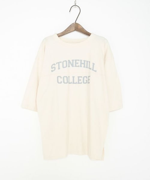 Crisp yours（クリスプユアーズ）の「"stonehill"フットボールTシャツ[y1s284]（Tシャツ/カットソー・レディース・ブルー/ブラウン/アイボリー/ネイビー・FREE）」の5枚目の写真