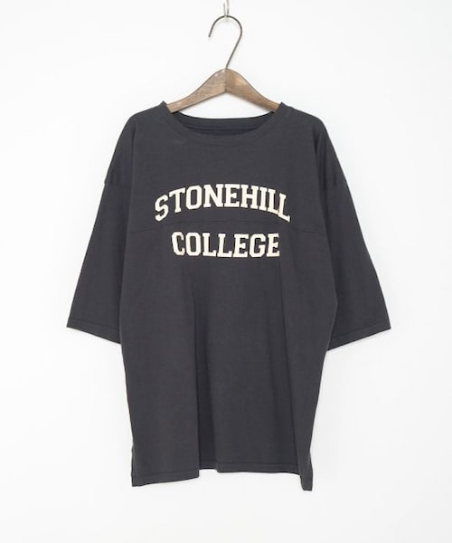 Crisp yours（クリスプユアーズ）の「"stonehill"フットボールTシャツ[y1s284]（Tシャツ/カットソー・レディース・ブルー/ブラウン/アイボリー/ネイビー・FREE）」の8枚目の写真