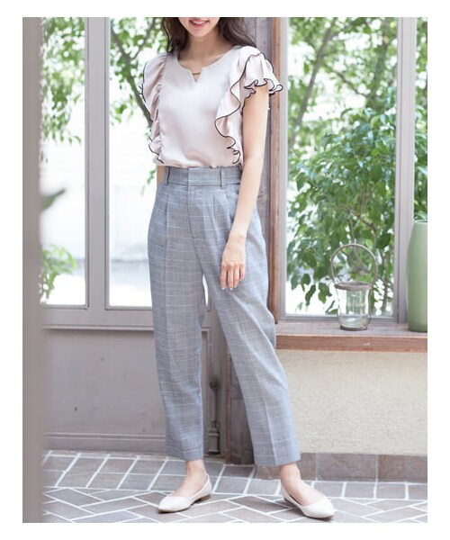 INGNI（イング）の「【秋の新作】チェック柄テーパード／パンツ（パンツ・レディース・ｸﾞﾚｰ/ﾁｪｯｸ/ﾌﾞﾗｳﾝ/ﾁｪｯｸ・F）」の3枚目の写真