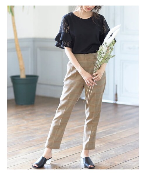 INGNI（イング）の「【秋の新作】チェック柄テーパード／パンツ（パンツ・レディース・ｸﾞﾚｰ/ﾁｪｯｸ/ﾌﾞﾗｳﾝ/ﾁｪｯｸ・F）」の4枚目の写真