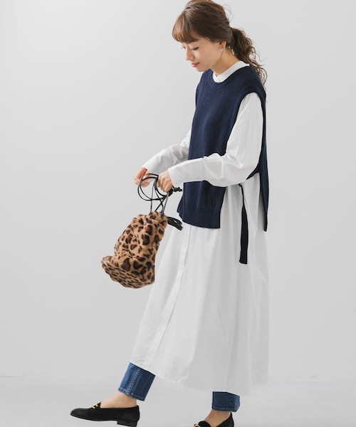 URBAN RESEARCHサニーレーベル　ニットベストxシャツワンピースセット URBAN RESEARCH Sonny Label（アーバンリサーチサニーレーベル