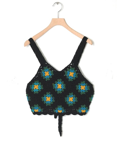 w closet（ダブルクローゼット）の「★先行予約★カギ針モチーフビスチェ【8月下旬入荷】（トップス・レディース・アイボリー/Dグリーン/ブラック・FREE）」の6枚目の写真