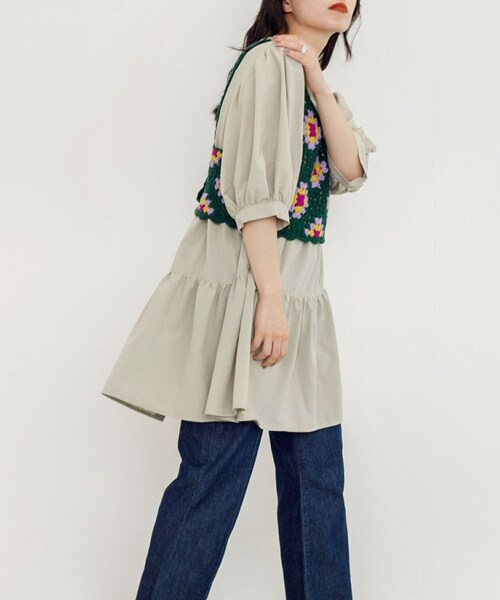 w closet（ダブルクローゼット）の「★先行予約★カギ針モチーフビスチェ【8月下旬入荷】（トップス・レディース・アイボリー/Dグリーン/ブラック・FREE）」の18枚目の写真