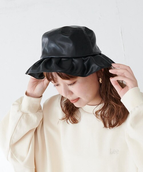 DISCOAT（ディスコート）の「【Casselini/キャセリーニ】フリルバケットハット（ハット・レディース・キャメル/ブラウン/ブラック/ブラックその他1・FREE）」の2枚目の写真