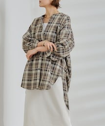 DouDou | カルゼチェックシャツ BLK(シャツ/ブラウス)