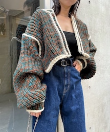 WHO'S WHO gallery | 段染めパイピングショートニット(ニット/セーター)