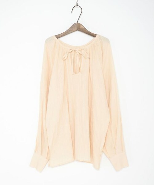 Crisp（クリスプ）の「カームギャザーチュニック[c1R2908]（シャツ/ブラウス・レディース・グレー/アイボリー/レッド・FREE）」の4枚目の写真