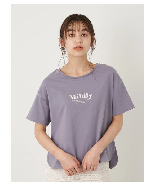 earth music&ecology（アースミュージックアンドエコロジー）の「MildlyロゴTシャツ（トップス・オフホワイト/チャコールグレー/ライトベージュ/ライトパープル・F）」の17枚目の写真