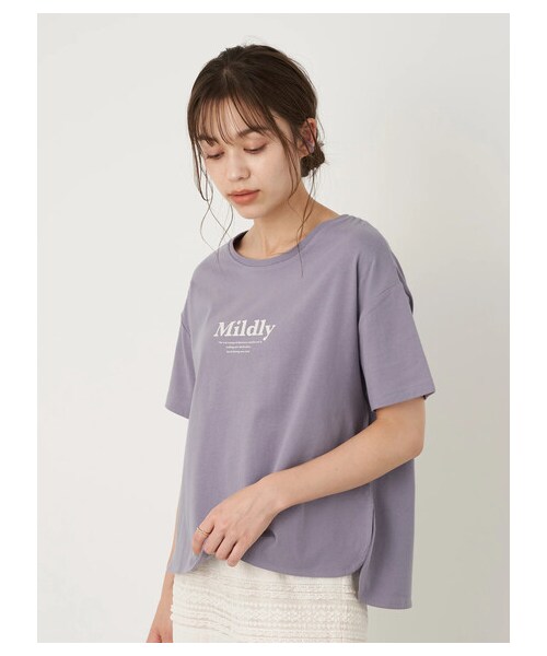earth music&ecology（アースミュージックアンドエコロジー）の「MildlyロゴTシャツ（トップス・オフホワイト/チャコールグレー/ライトベージュ/ライトパープル・F）」の19枚目の写真