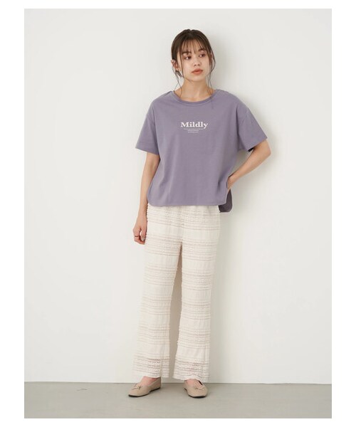 earth music&ecology（アースミュージックアンドエコロジー）の「MildlyロゴTシャツ（トップス・オフホワイト/チャコールグレー/ライトベージュ/ライトパープル・F）」の20枚目の写真