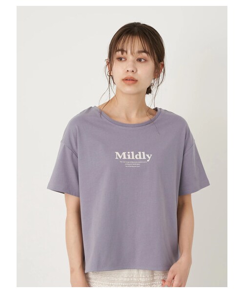 earth music&ecology（アースミュージックアンドエコロジー）の「MildlyロゴTシャツ（トップス・オフホワイト/チャコールグレー/ライトベージュ/ライトパープル・F）」の18枚目の写真