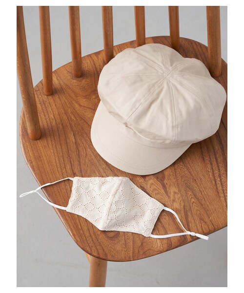 earth music&ecology（アースミュージックアンドエコロジー）の「ツイルキャスケットマスクセット（帽子・ブラック/ライトベージュ/ブラウン・F）」の3枚目の写真