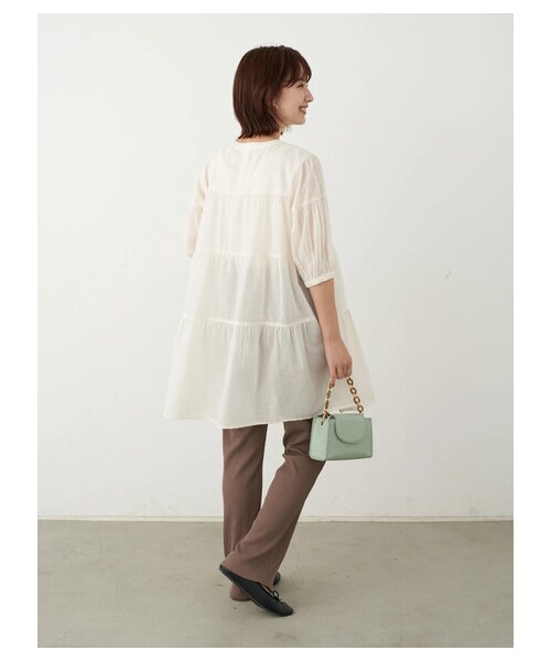 earth music&ecology(アースミュージックアンドエコロジー)の「<WEB限定大きな・小さなサイズ>すきな丈カットリブパンツ(パンツ・ブラック/ブラウン/ミント/エクリュ・XS/L)」の17枚目の写真