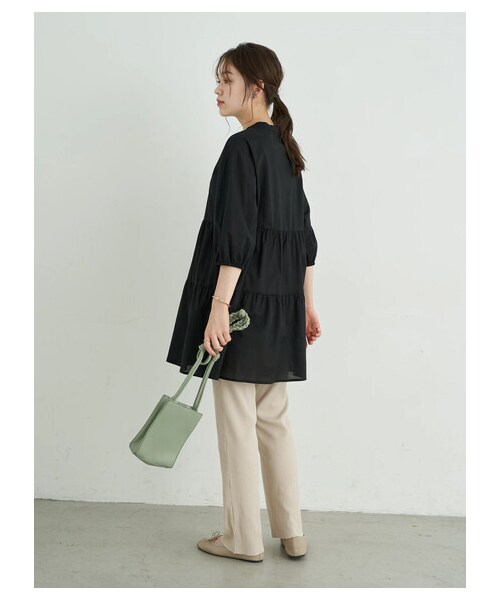 earth music&ecology(アースミュージックアンドエコロジー)の「<WEB限定大きな・小さなサイズ>すきな丈カットリブパンツ(パンツ・ブラック/ブラウン/ミント/エクリュ・XS/L)」の11枚目の写真