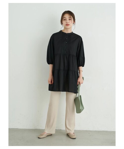 earth music&ecology(アースミュージックアンドエコロジー)の「<WEB限定大きな・小さなサイズ>すきな丈カットリブパンツ(パンツ・ブラック/ブラウン/ミント/エクリュ・XS/L)」の10枚目の写真