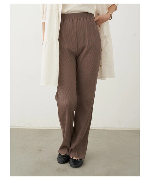 earth music&ecology(アースミュージックアンドエコロジー)の「<WEB限定大きな・小さなサイズ>すきな丈カットリブパンツ(パンツ・ブラック/ブラウン/ミント/エクリュ・XS/L)」の13枚目の写真