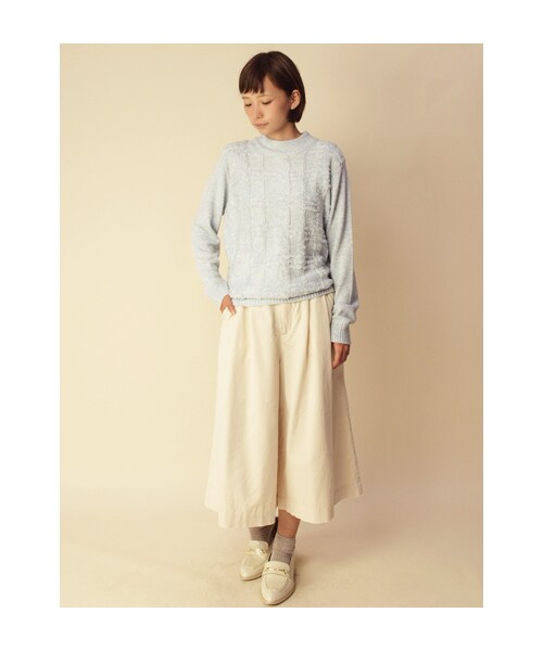 w closet(ダブルクローゼット)の「アンゴラ混チェック柄ニットプルオーバー(トップス・レディース・ベージュ/サックス/チャコール・FREE)」の11枚目の写真