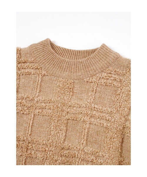 w closet(ダブルクローゼット)の「アンゴラ混チェック柄ニットプルオーバー(トップス・レディース・ベージュ/サックス/チャコール・FREE)」の7枚目の写真