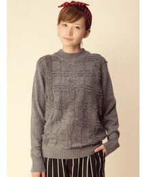 w closet | アンゴラ混チェック柄ニットプルオーバー(トップス)
