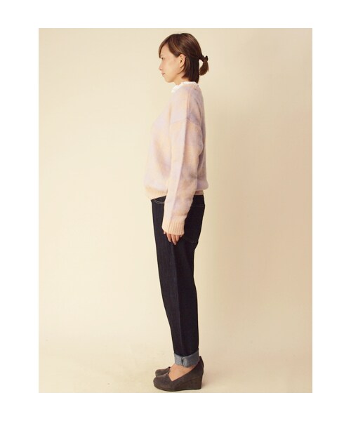 w closet（ダブルクローゼット）の「10ozスラブインディゴデニムボーイフレンドパンツ（パンツ・レディース・ブルー/ワンウォッシュ・FREE）」の4枚目の写真